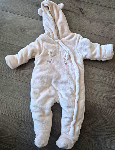 White bunny hooded - hooded, fleece