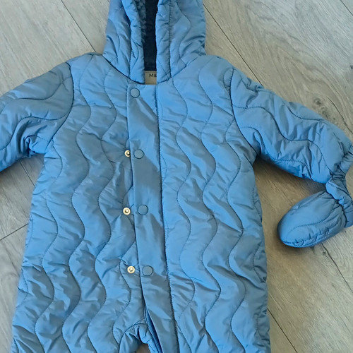 Blue quilted hooded lined - blue,