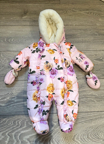 Girls pink floral hooded - floral,