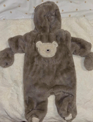 Grey brown faux fur - /,