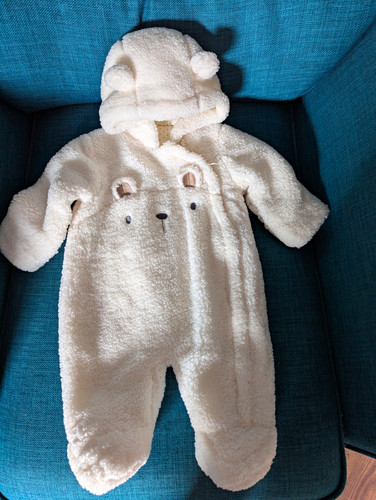 Nutmeg white bear fleece - nutmeg,