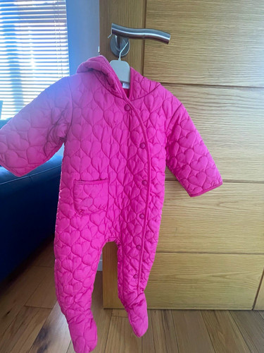 Next baby pink quilted hooded - quilted,