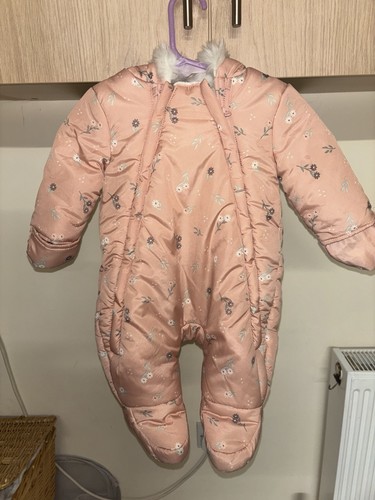 Girls pink winter snowsuit - winter,