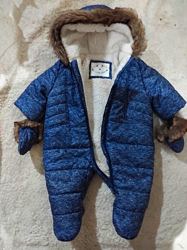 Blue hooded lined padded - blue,