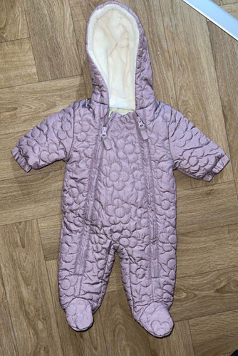 Purple quilted hooded baby - hooded,
