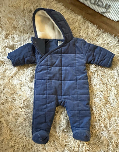 Blue quilted padded hooded - quilted,