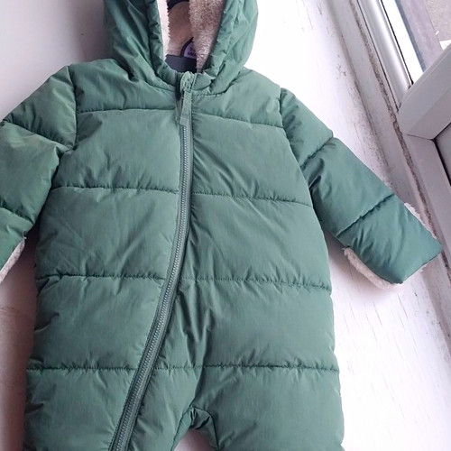 Green hooded padded lined - hooded,