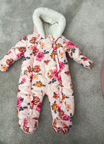 Girls pink white floral - girls, hooded