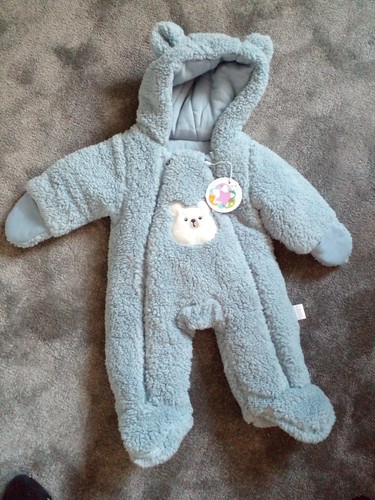 Pale blue teddy - blue, snowsuit