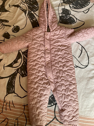 Pink quilted hooded fleece - m&s,
