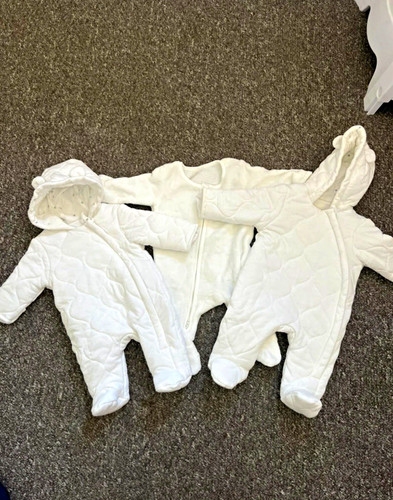 White newborn quilted - newborn, hooded