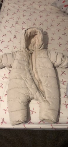 White pile lined snowsuit - h&m,