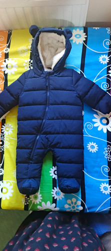 Navy quilted hooded padded - f&f,
