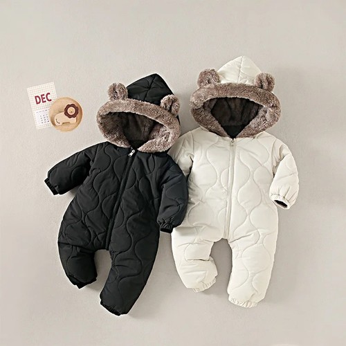 Baby fleece hooded romper - baby,