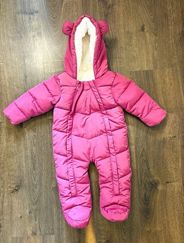 Pink hooded puffer - puffer, snowsuit