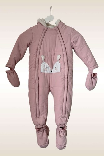 Pink fox pramsuit - pink,