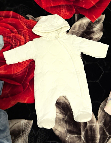 White quilted padded - white, hooded