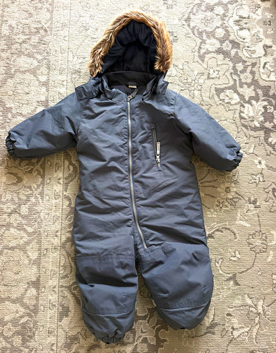 Grey hooded snowsuit 12 - grey,